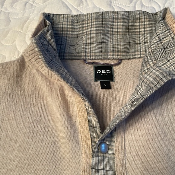 QED Brigham pullover oatmeal sweater. Cashmere blend Size Large - Picture 2 of 6